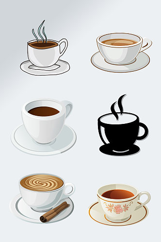 卡通饮品美味咖啡元素