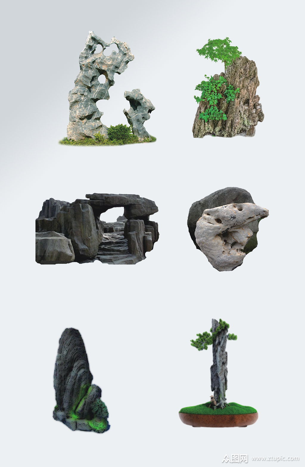 假山实景园林艺术素材