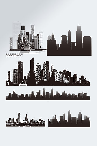 城市工业剪影素材图