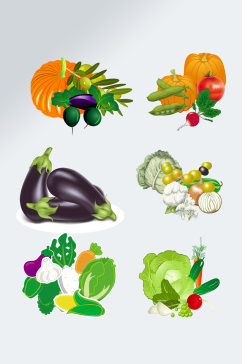 卡通手绘蔬菜食材元素