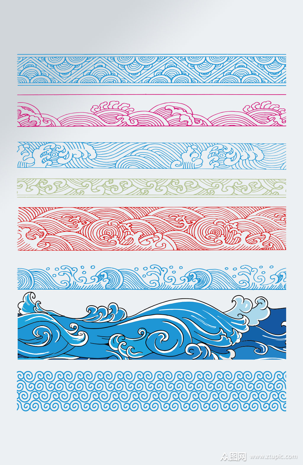 海浪波浪花纹素材素材