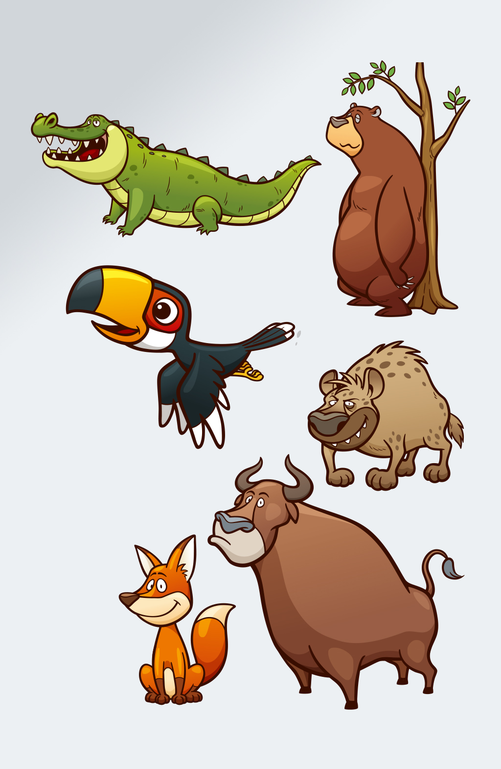 矢量卡通森林动物素材