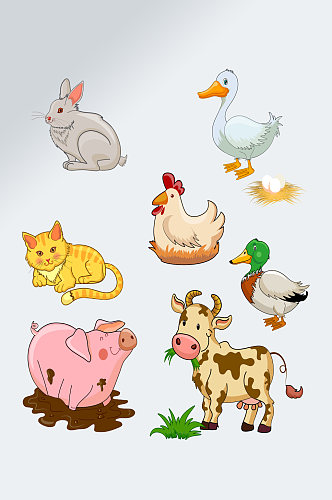 卡通儿童动物透明素材