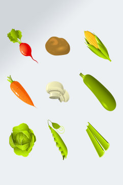 卡通手绘蔬菜食材元素