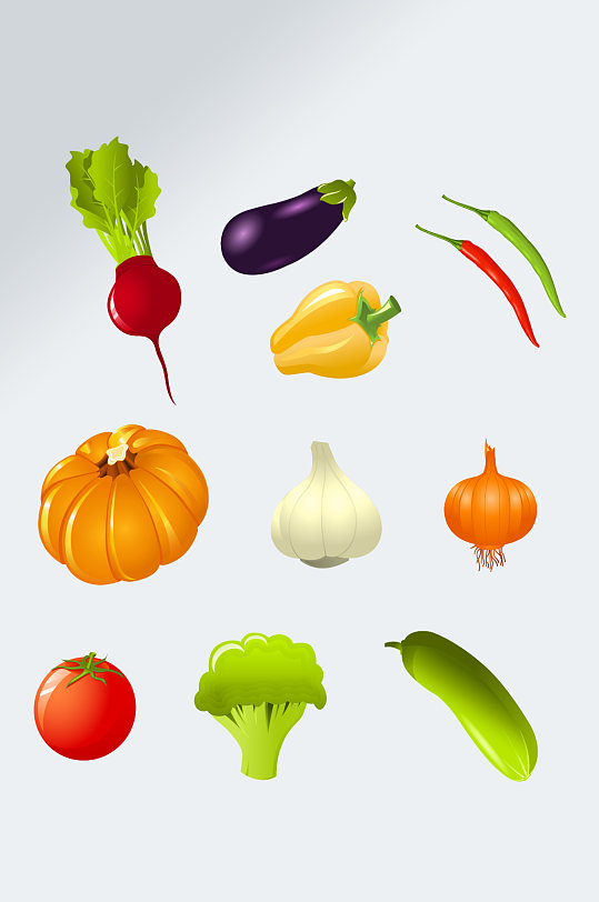 绿色手绘蔬菜食材元素