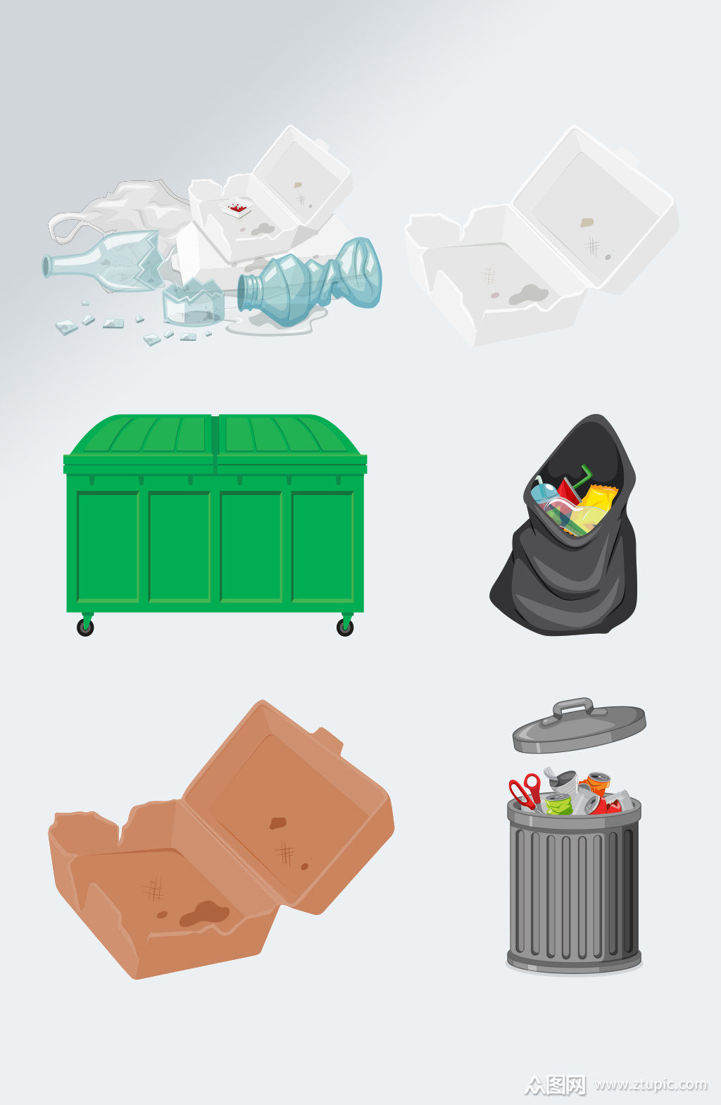 卡通手绘垃圾免抠素材素材