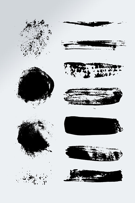 墨迹毛笔笔刷素材