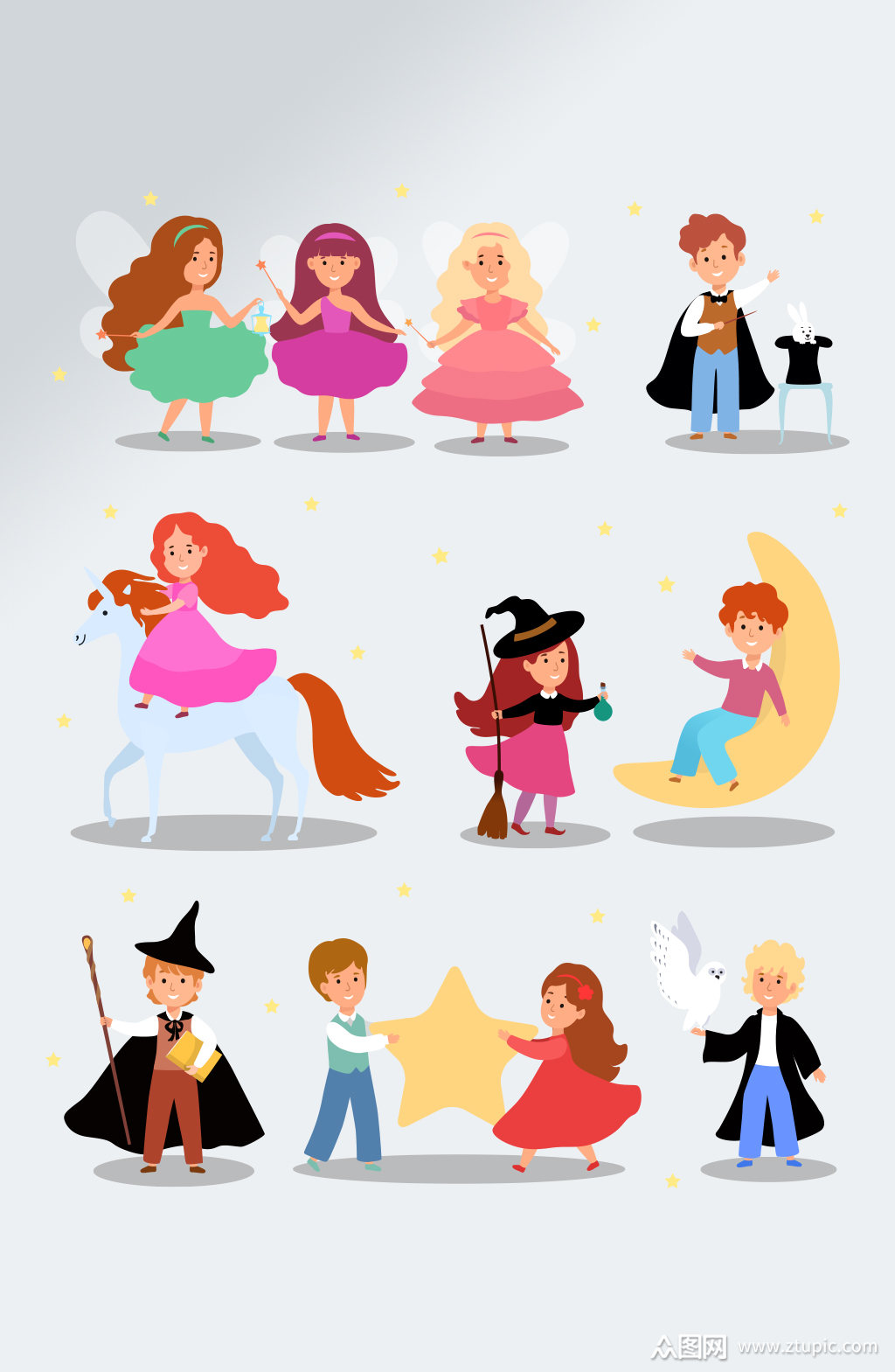 手绘卡通童话人物素材素材