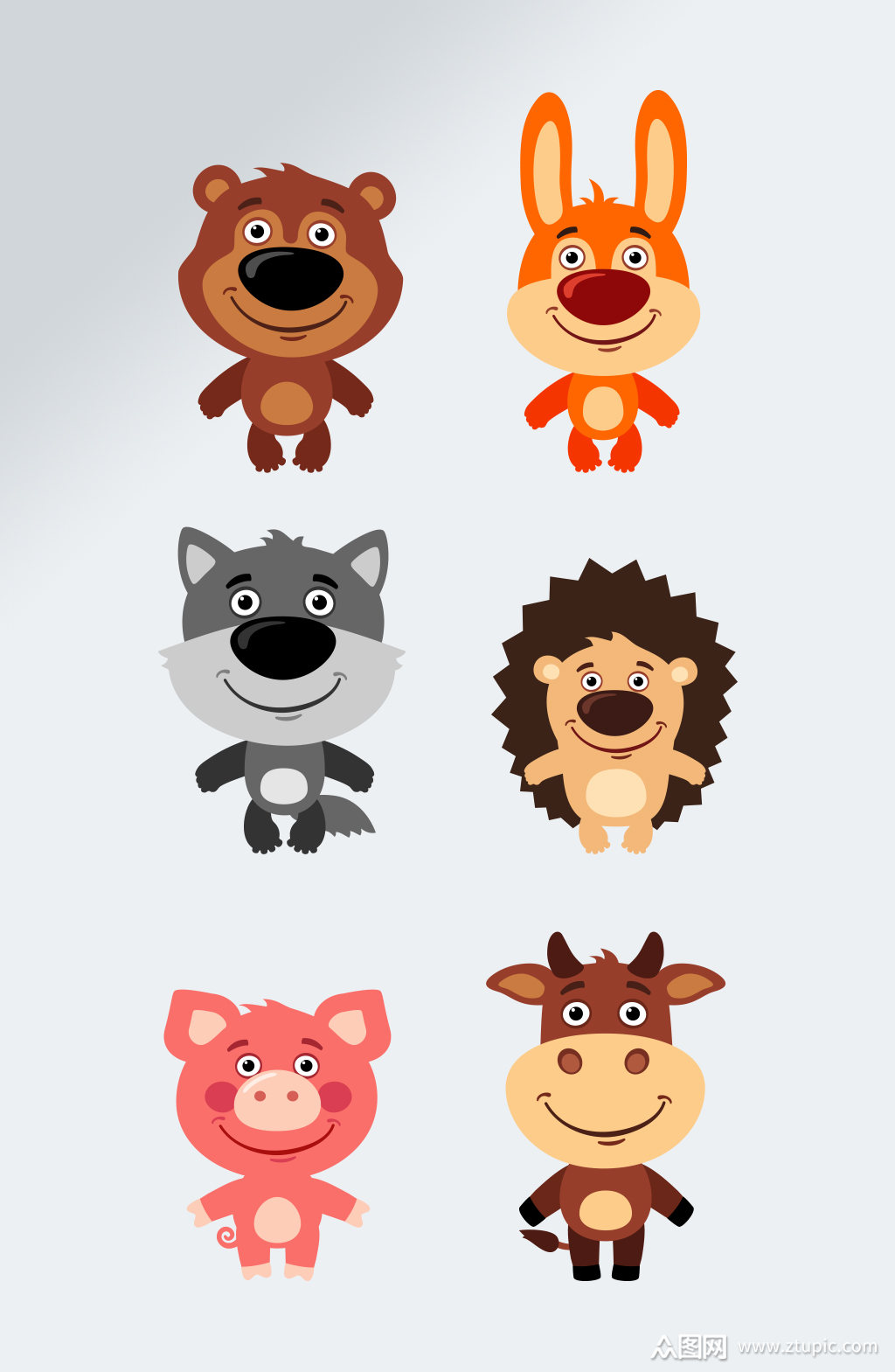 彩色小动物矢量素材