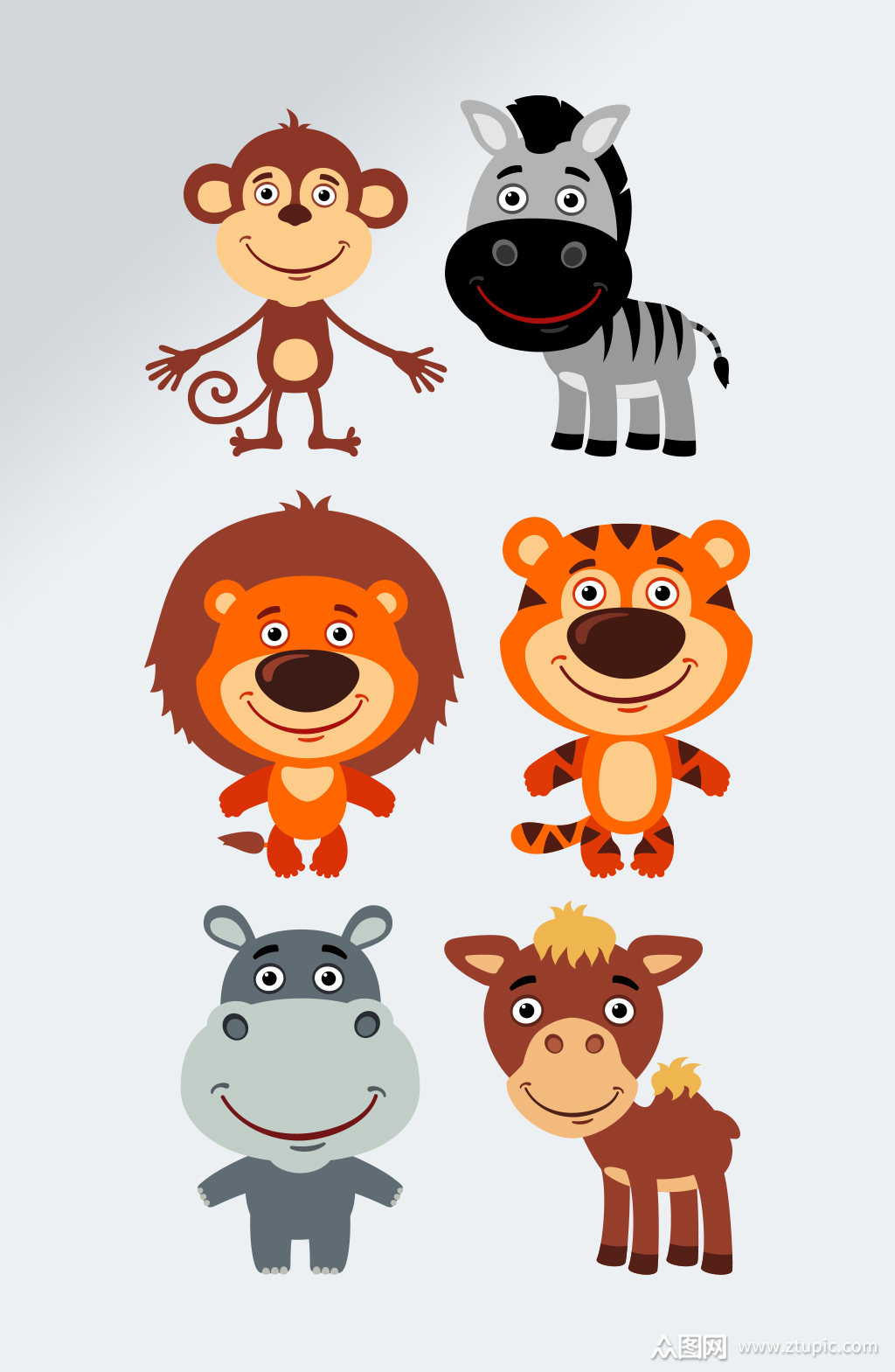 彩色野生动物矢量素材