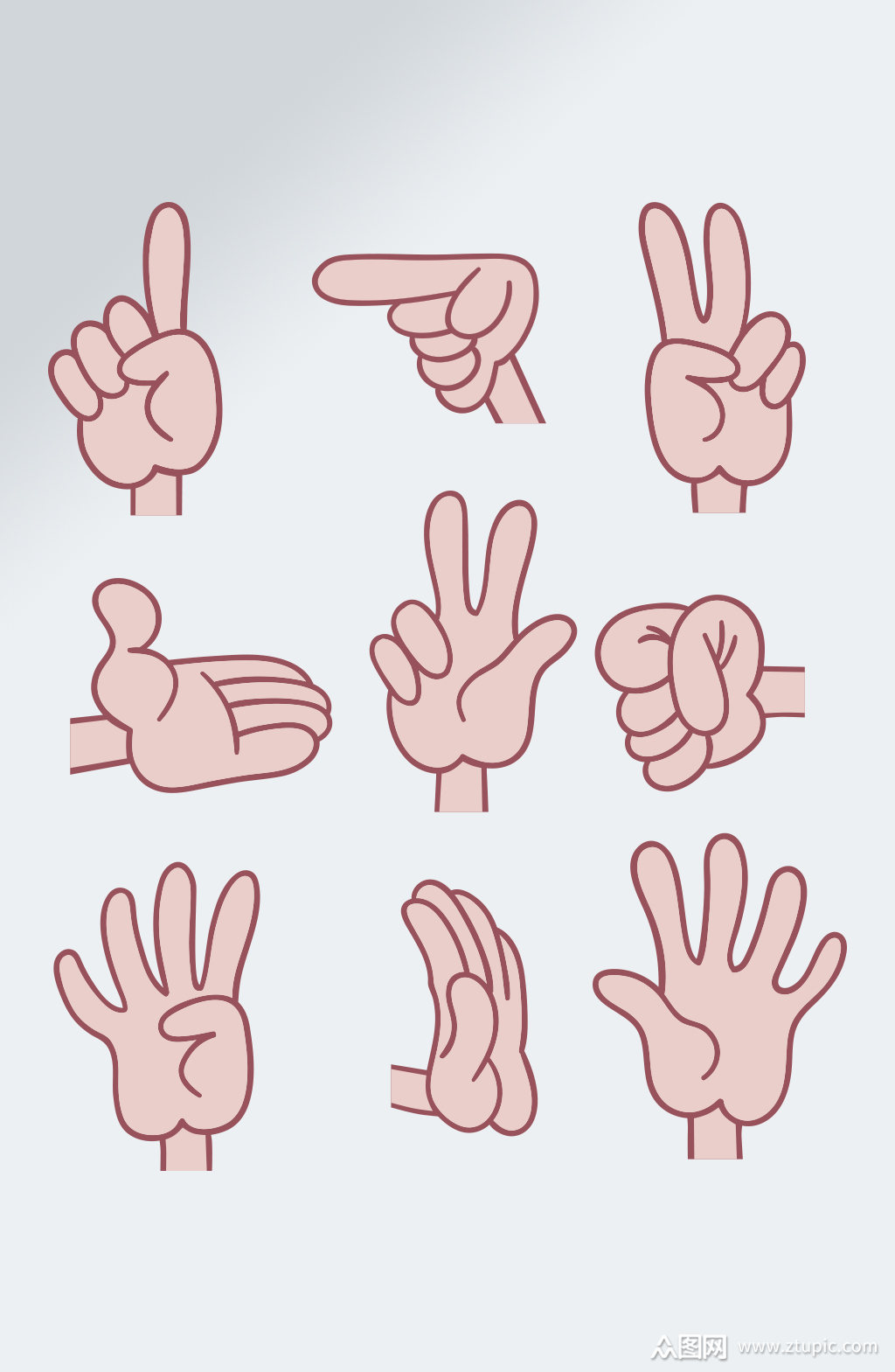 手指手势造型设计素材