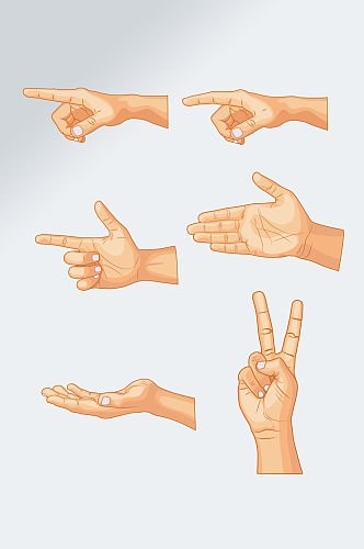 手绘手指方向手势素材