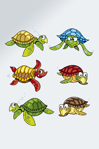 动物园手绘海龟免抠素材
