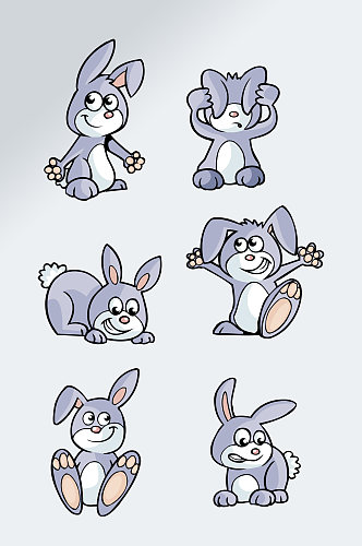 可爱卡通手绘兔子素材