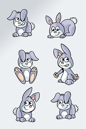 可爱卡通手绘兔子素材