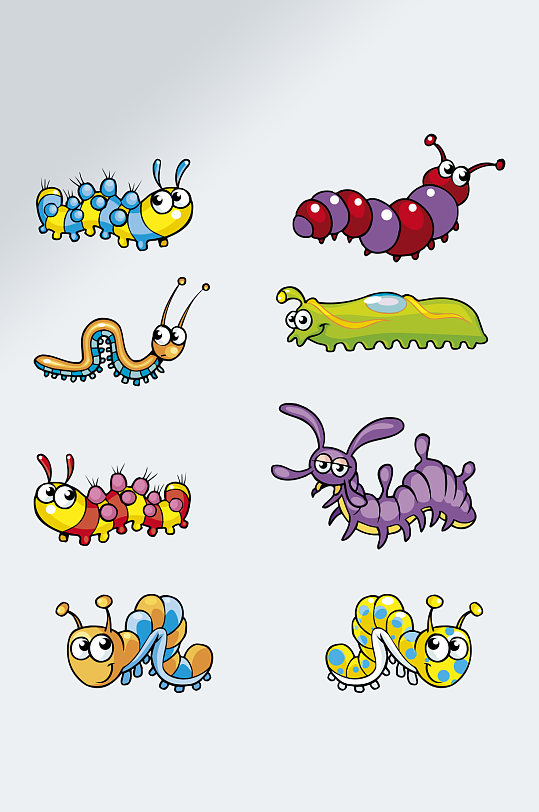 卡通手绘虫子免抠素材