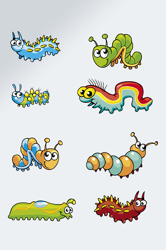 可爱手绘毛毛虫免抠素材