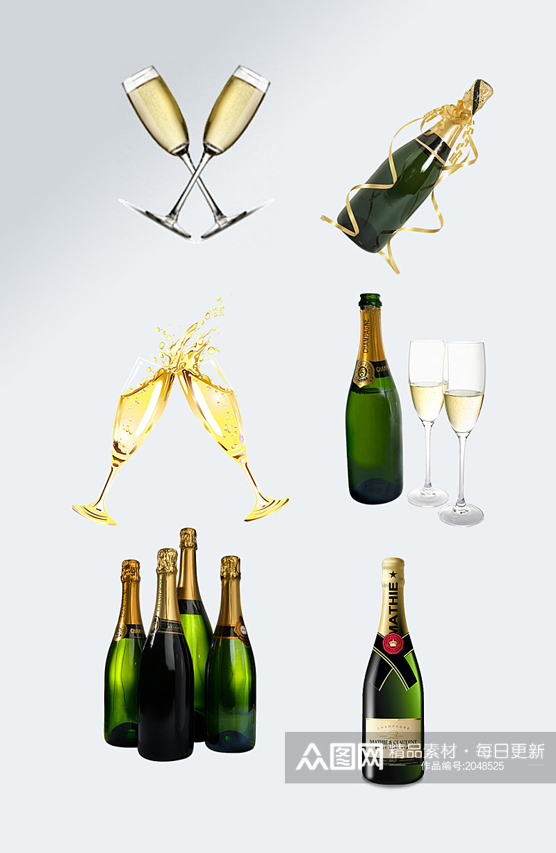 高端香槟酒免抠素材素材