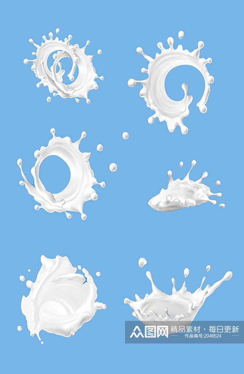 动感牛奶液体飞溅元素素材