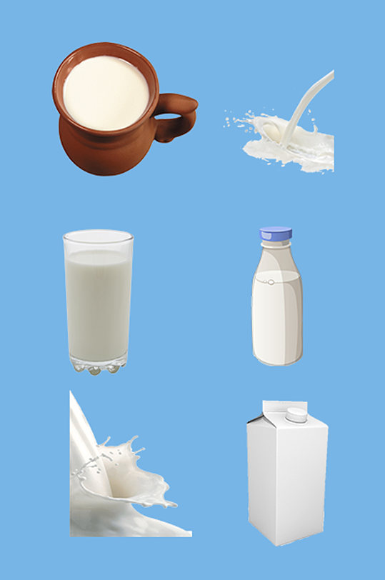 天然有机白色纯牛奶素材