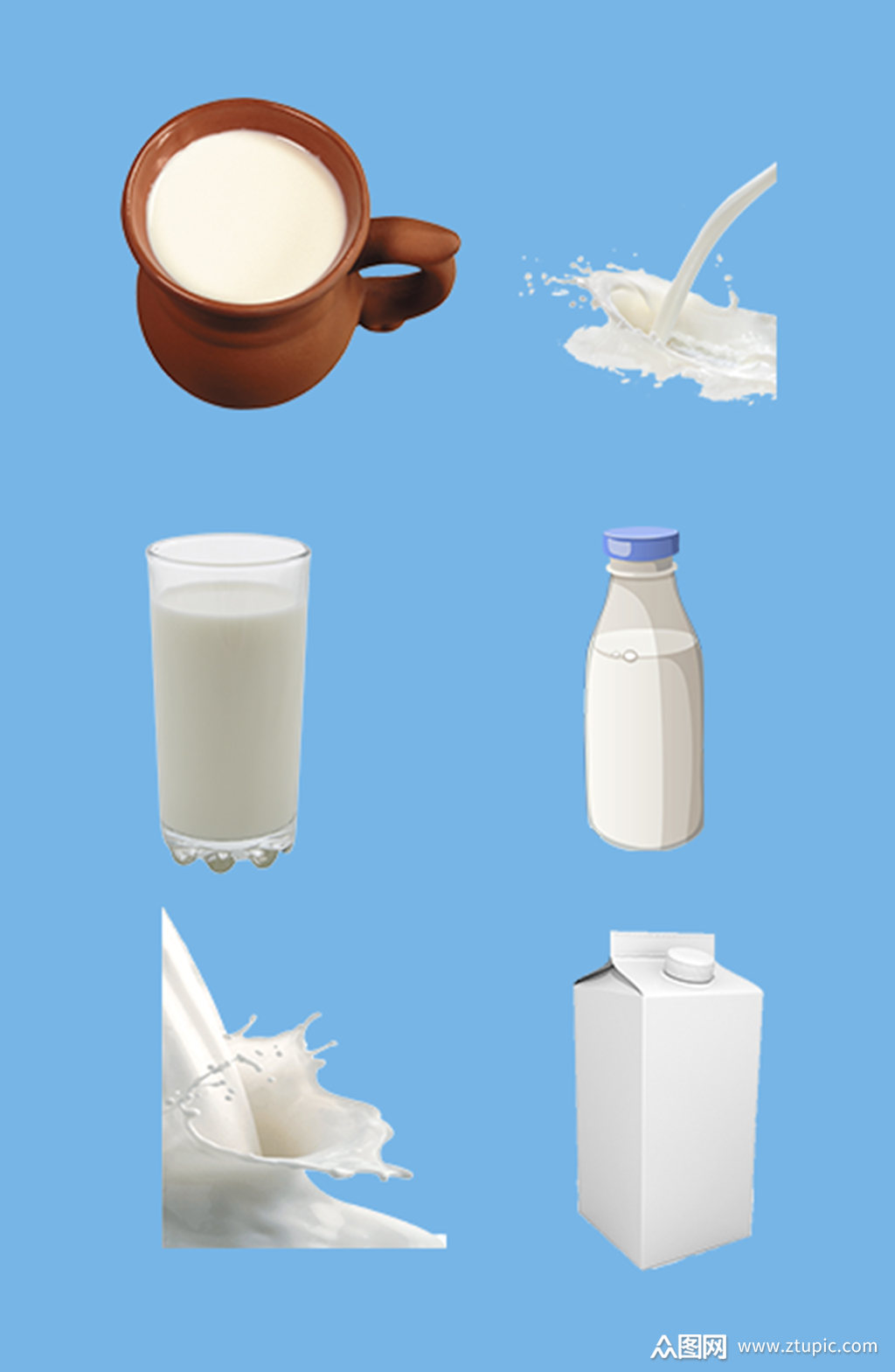 天然有机白色纯牛奶素材素材