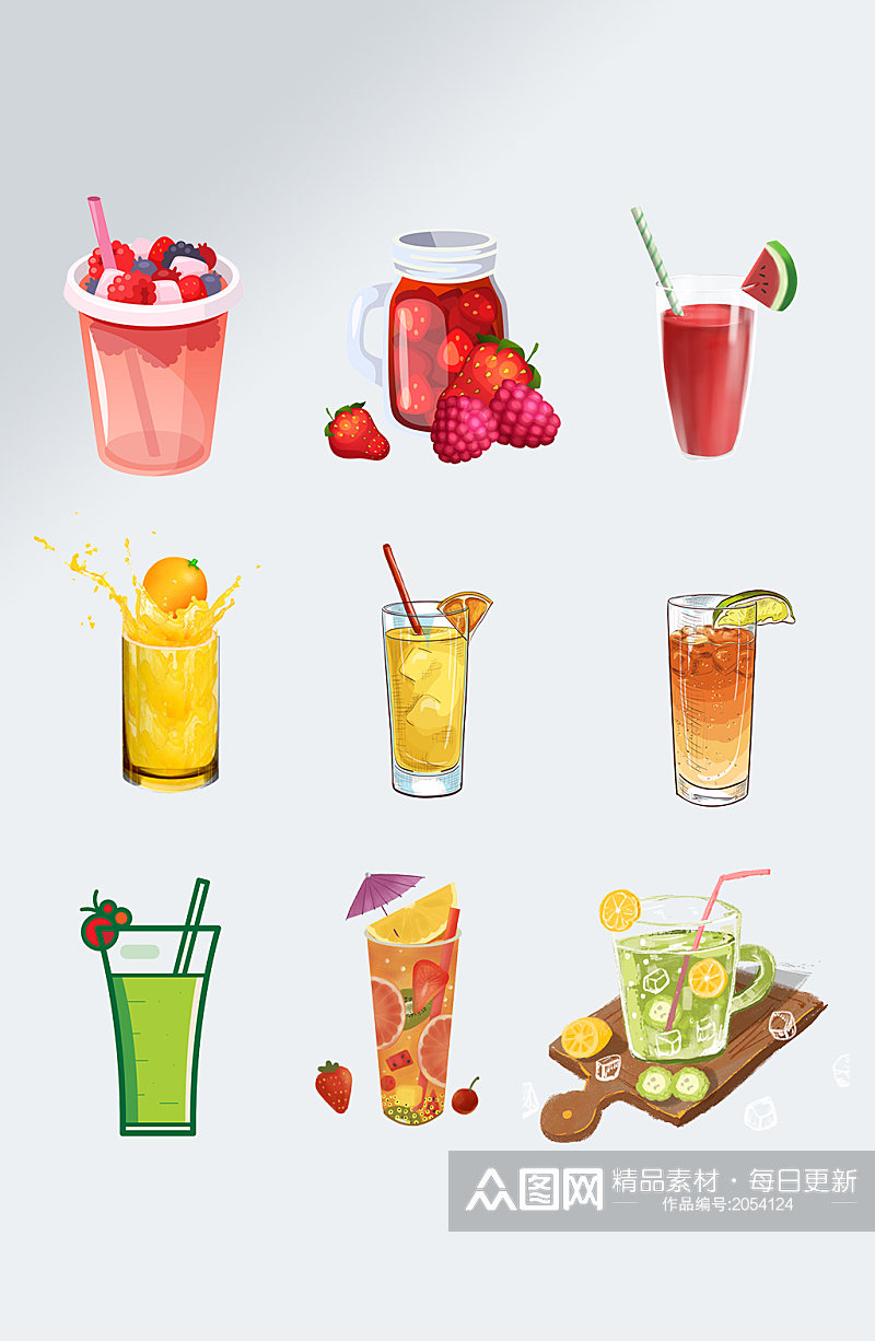 多种水果饮料饮品素材素材