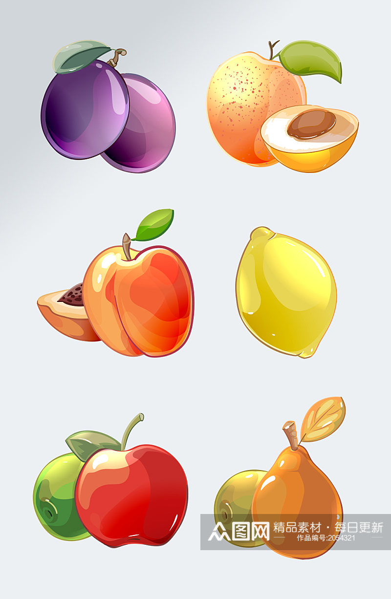 卡通手绘水果果蔬元素素材