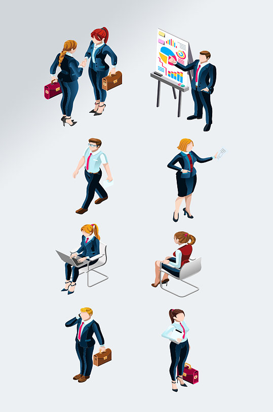 简约商务办公人物素材