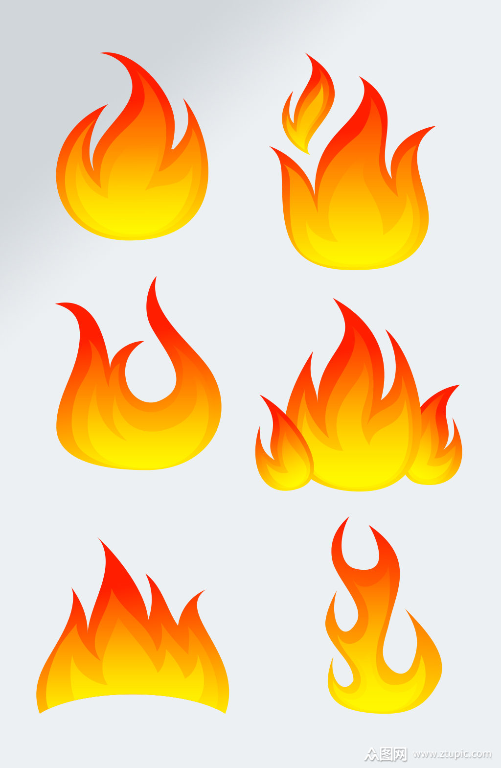 红色渐变火焰免抠素材