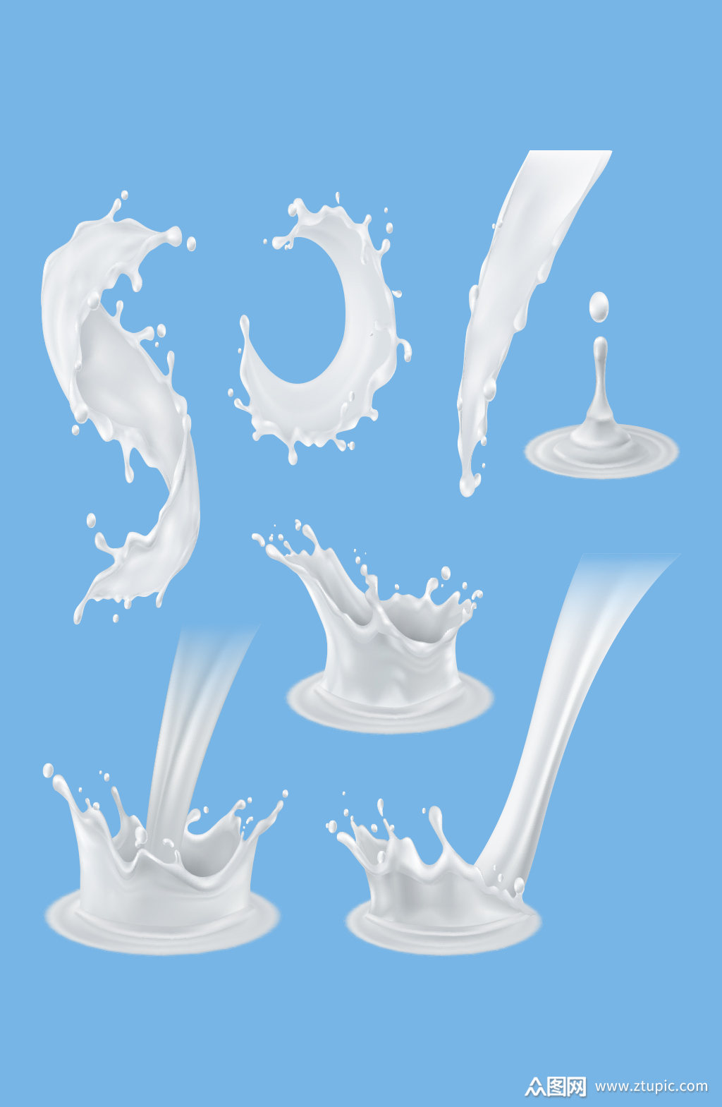 白色纯牛奶免抠素材素材