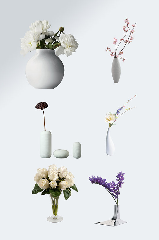 清新花瓶摆件透明元素
