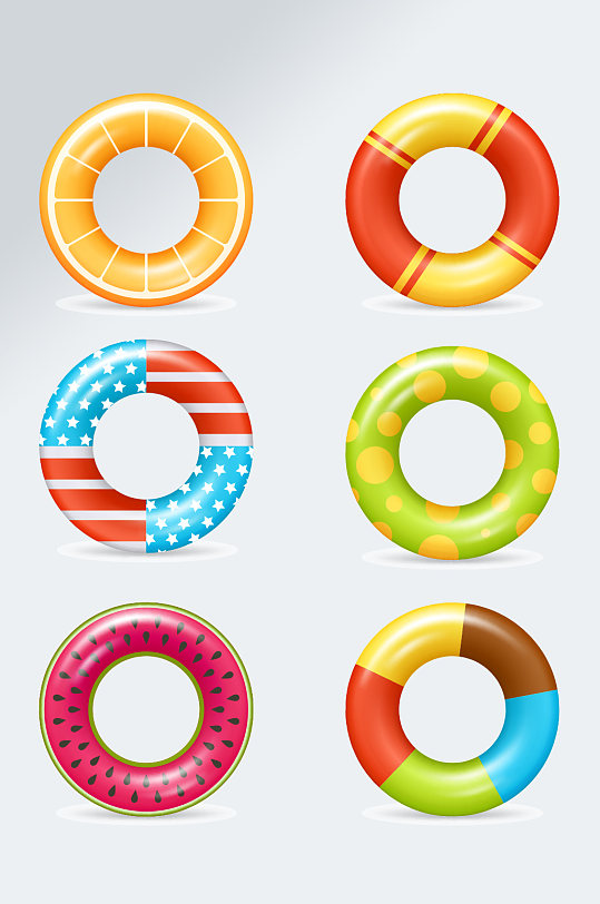 彩色卡通游泳圈太阳伞素材681269