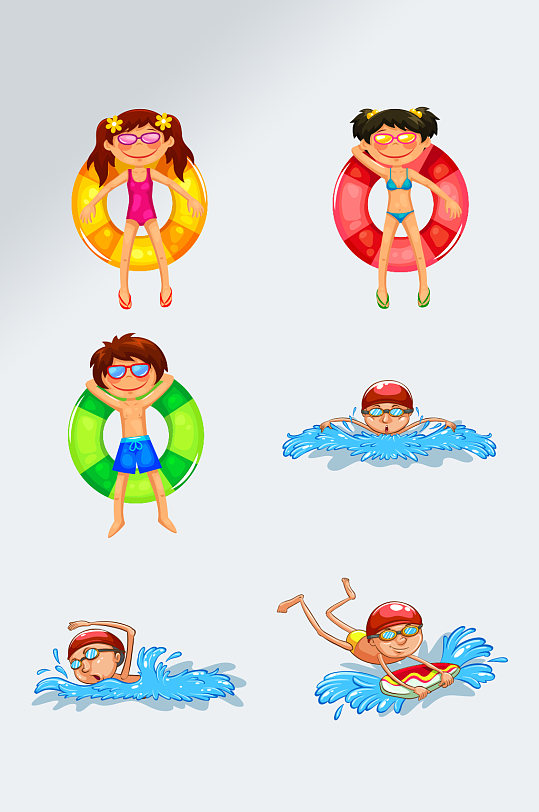 海边度假玩水的孩子素材