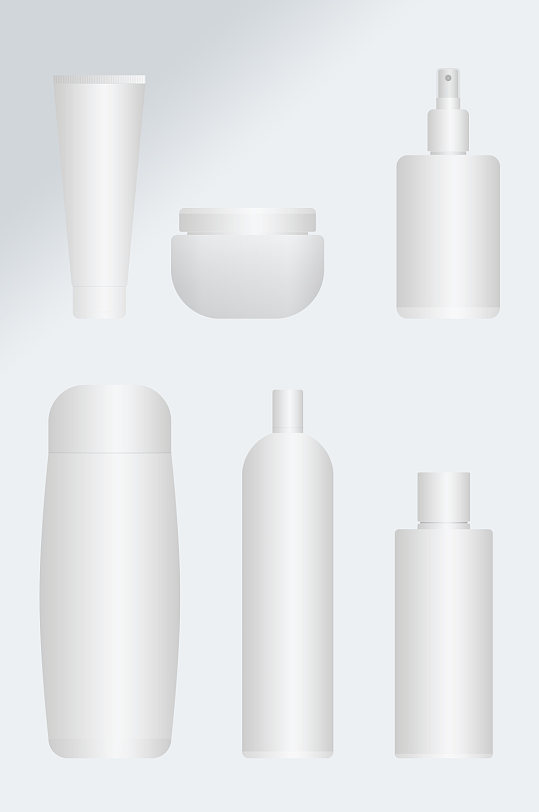 护肤品场景样机白色化妆品瓶矢量元素立即下载按压式瓶子实物模型样机