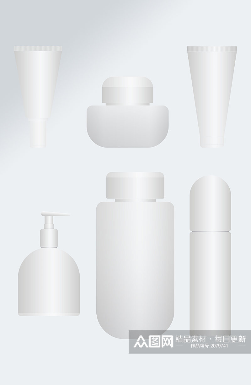 白色化妆品瓶矢量元素素材
