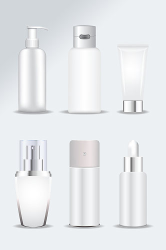 白色化妆品瓶矢量元素