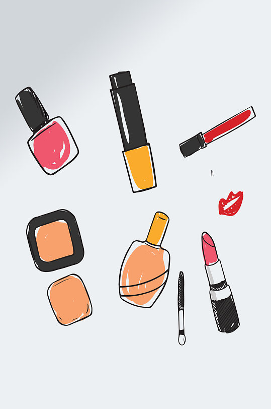 手绘化妆品美妆免抠素材
