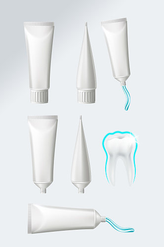 白色牙膏样机素材