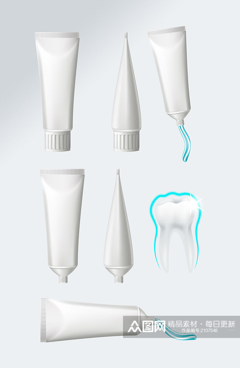 白色牙膏样机素材素材