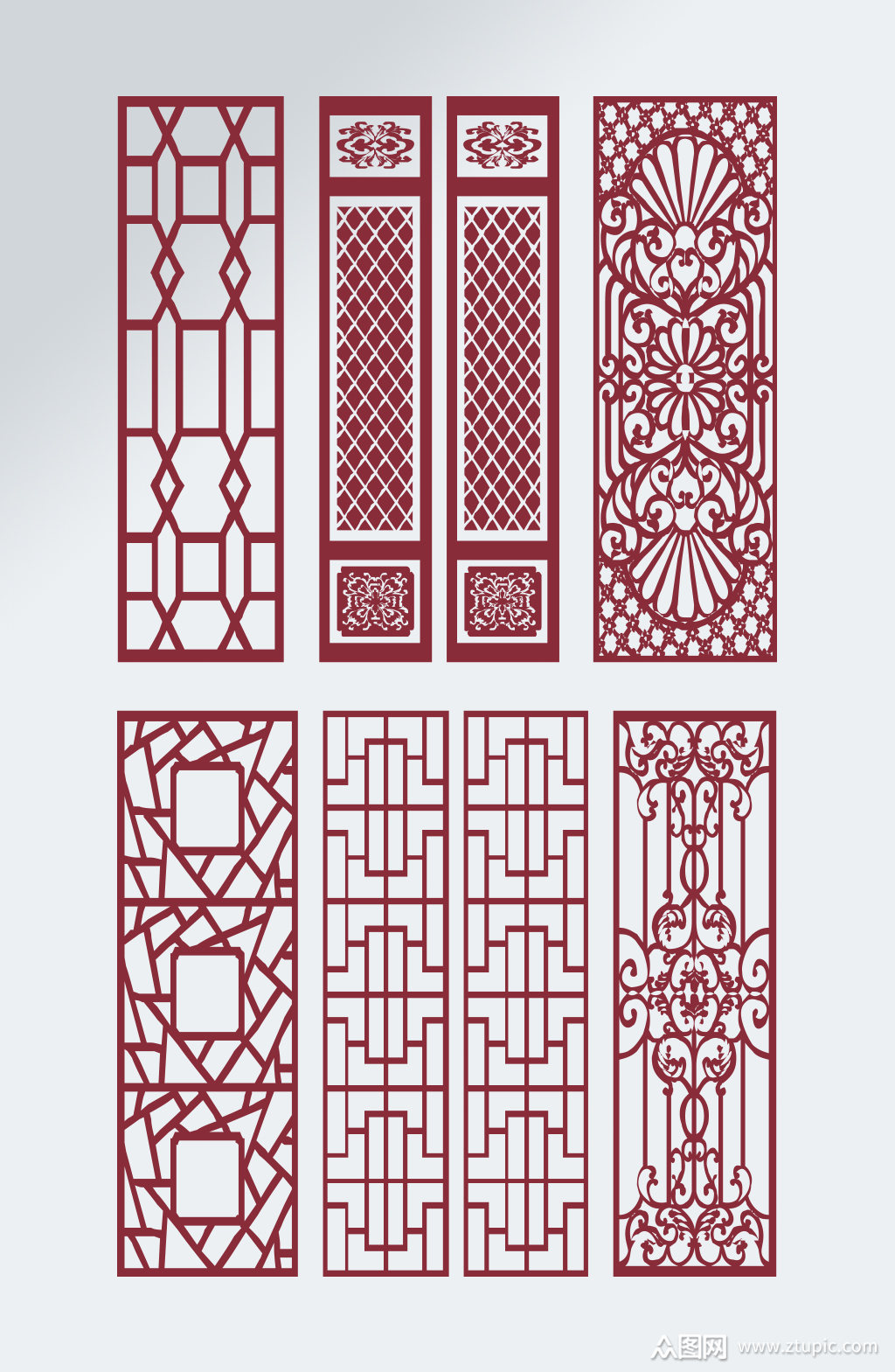 镂空花纹屏风装饰素材素材