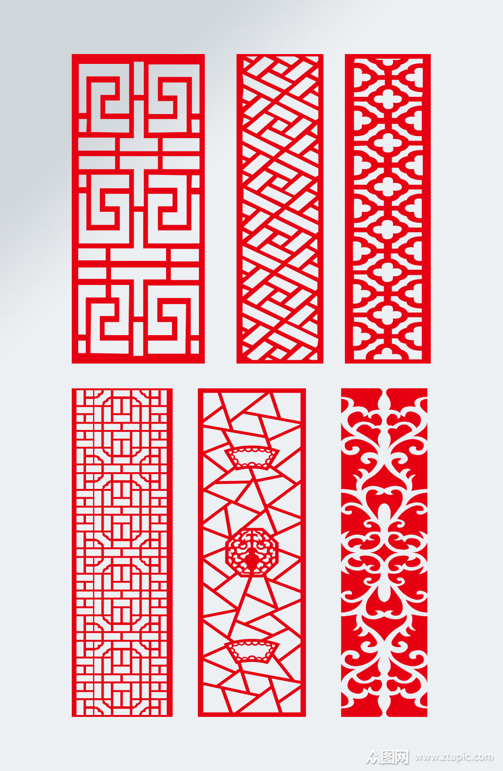 镂空花纹屏风装饰素材