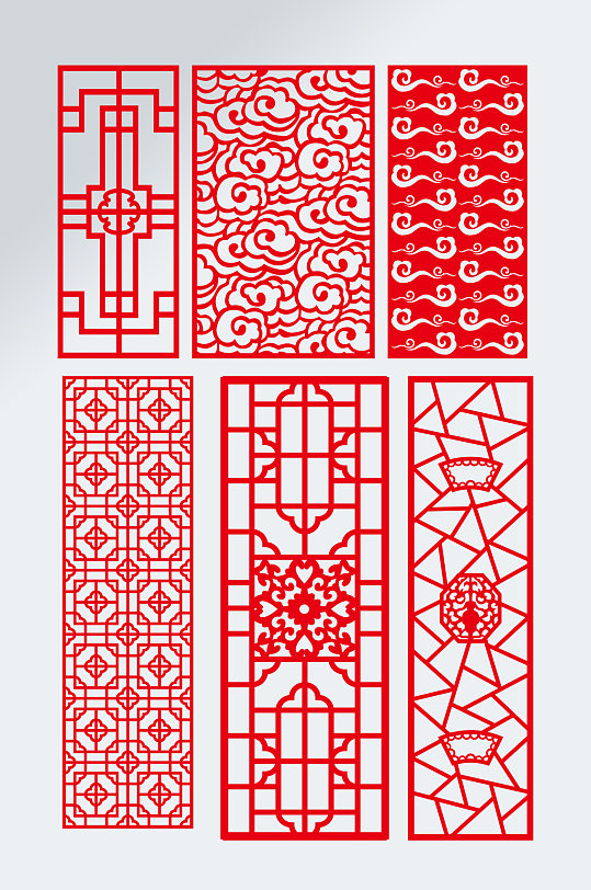 镂空花纹屏风装饰素材