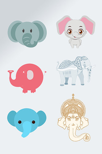 大象插画动物透明元素