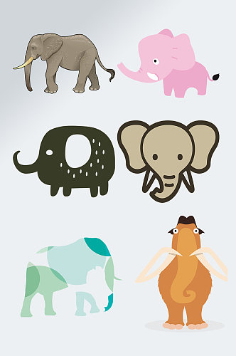 幼儿园素材大象插画元素