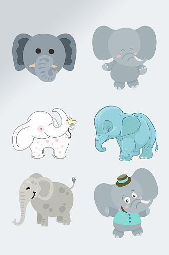 幼儿园素材大象插画元素