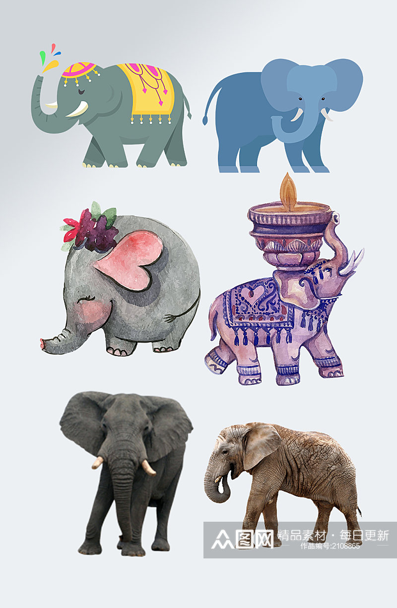 手绘动物园大象素材素材