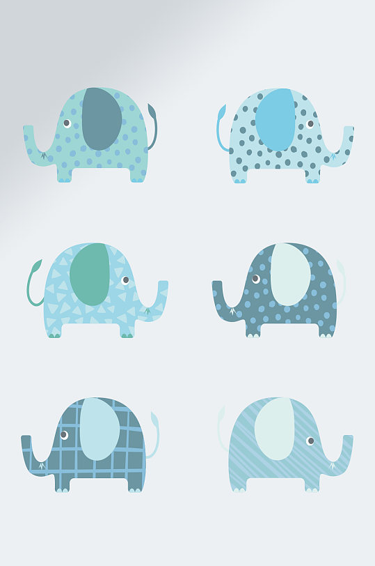 創(chuàng)意大象插畫(huà)動(dòng)物透明元素