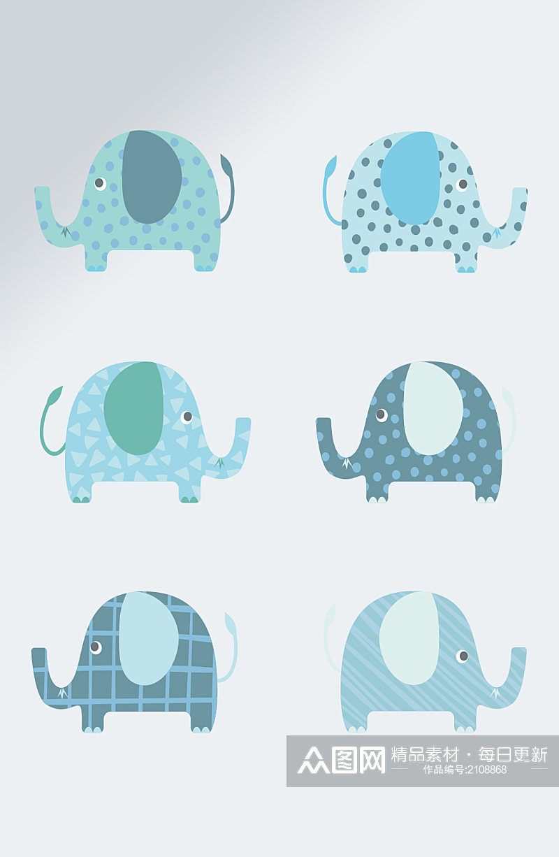 创意大象插画动物透明元素素材