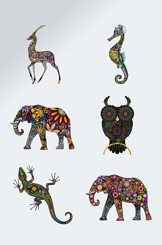 動(dòng)物大象插畫(huà)透明元素