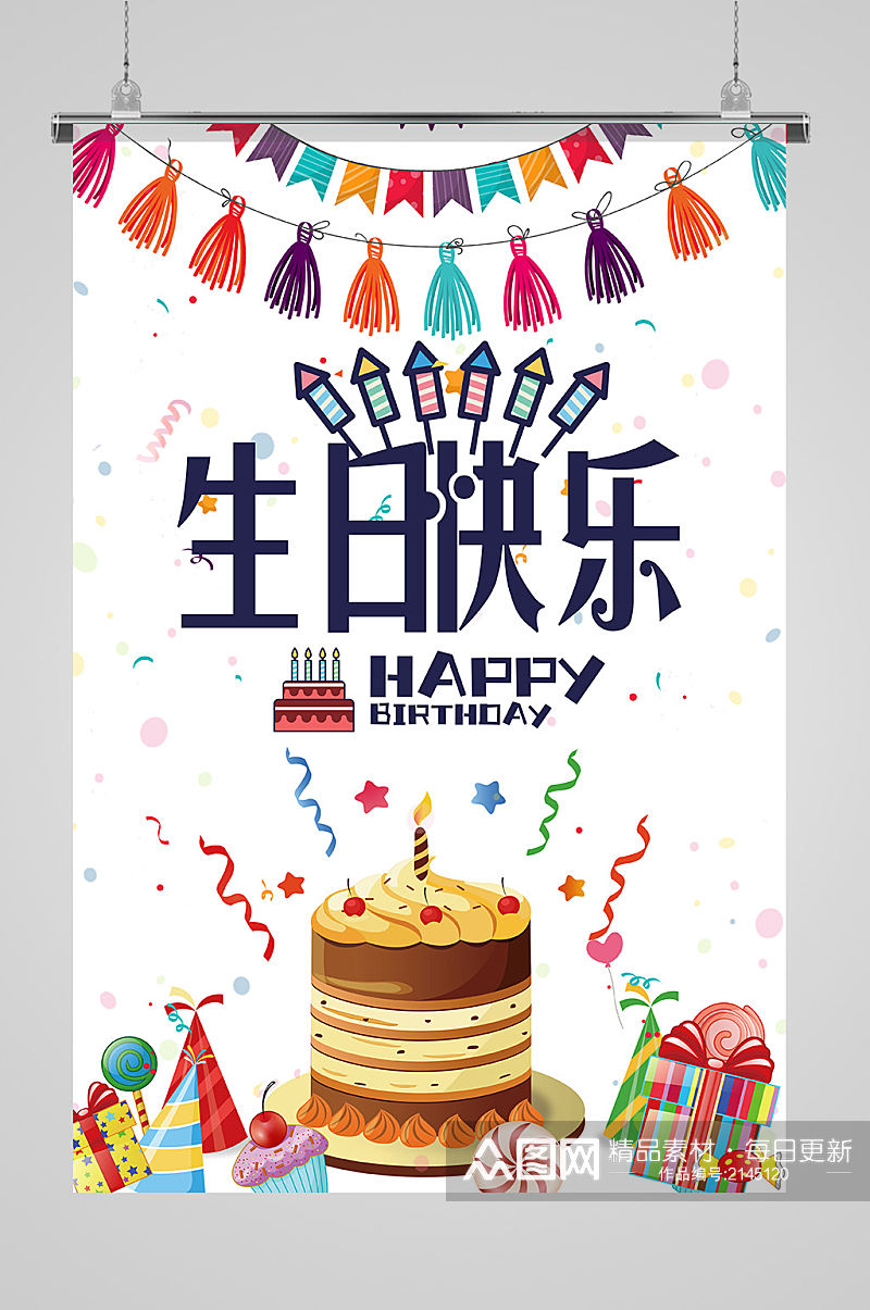 儿童生日快乐生日宴海报素材